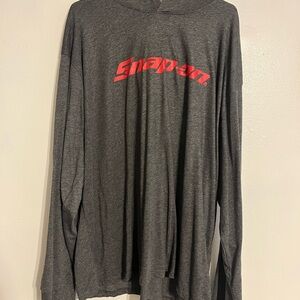 Snap-On Dark Gray Long Sleeve Tee hoodie with Red Logo